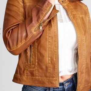 Stoosh Brown Faux Leather Women’s Jacket